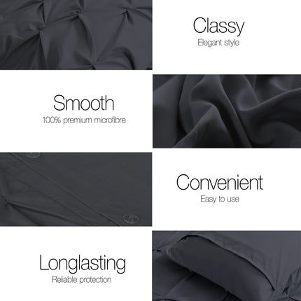 Giselle Bedding Quilt Cover Set Diamond Black Super King 4