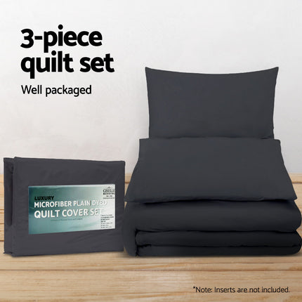 Giselle Bedding Quilt Cover Set Classic Black King 5