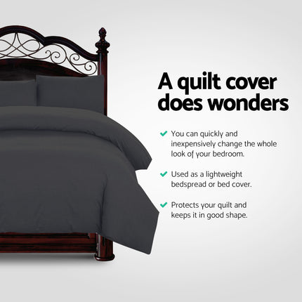 Giselle Bedding Quilt Cover Set Classic Black Queen 3