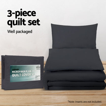Giselle Bedding Quilt Cover Set Classic Black Queen 5