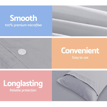 Giselle Bedding Quilt Cover Set Classic Grey Super King 6