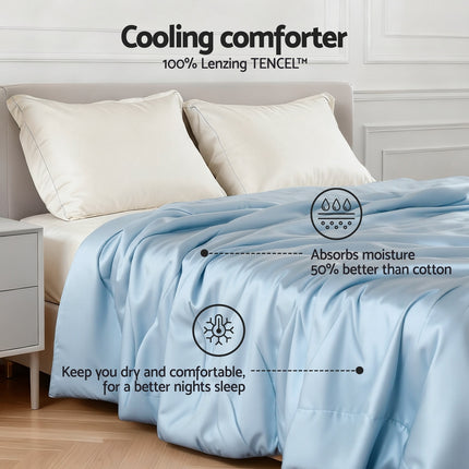 Giselle Tencel Quilt 200GSM Summer Quilts Comforter Doona Light Weight Soft Throw Blanket Double 3