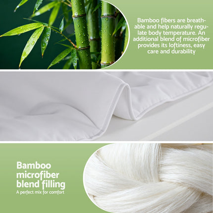 Giselle Bedding 200GSM Bamboo Quilt Summer Quilts All Season Doona Duvet Lightweight Double 5