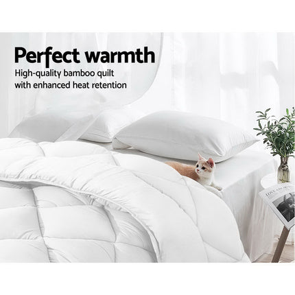 Giselle Bedding 700GSM Microfibre Bamboo Quilt King 5