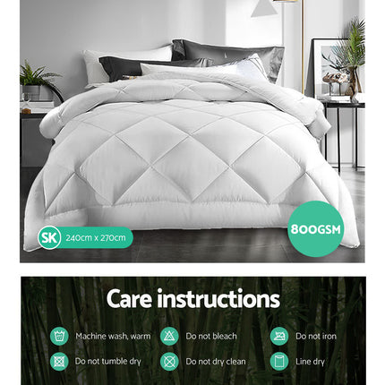 Giselle Bedding 800GSM Microfibre Bamboo Quilt Super King 7