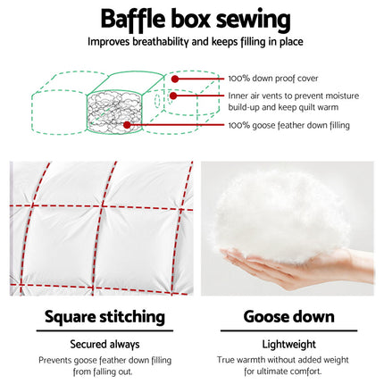 Giselle Bedding 700GSM Goose Down Feather Quilt Double 5