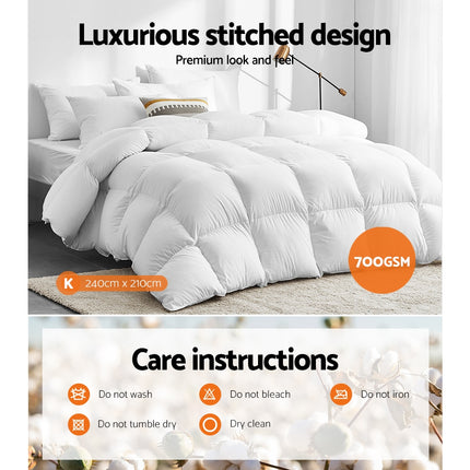 Giselle Bedding 700GSM Goose Down Feather Quilt King 6