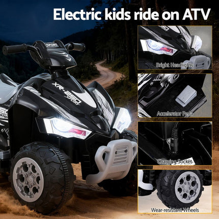 Rigo Kids Ride On Car ATV Quad Motorbike Electric Outdoor Toys 12V Black 4