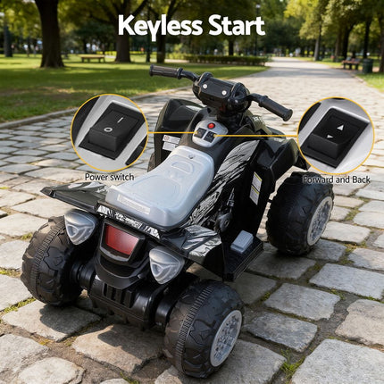 Rigo Kids Ride On Car ATV Quad Motorbike Electric Outdoor Toys 12V Black 5