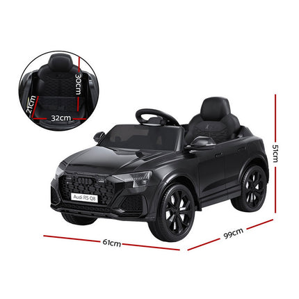 Kids Ride On Car Licensed RSQ8 Electric Toy Black Remote 12V Cars Black 2