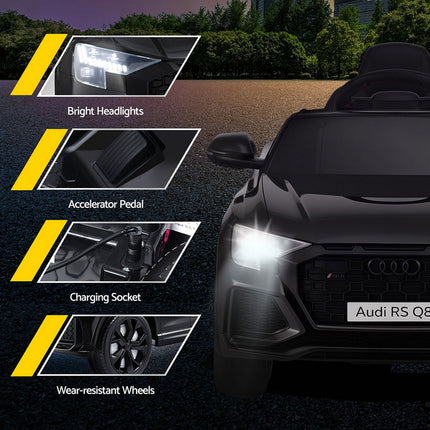 Kids Ride On Car Licensed RSQ8 Electric Toy Black Remote 12V Cars Black 7