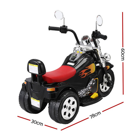 Rigo Kids Ride On Car Motorcycle Motorbike Electric Toys Horn Music 6V Black 2