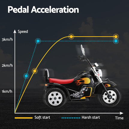 Rigo Kids Ride On Car Motorcycle Motorbike Electric Toys Horn Music 6V Black 6