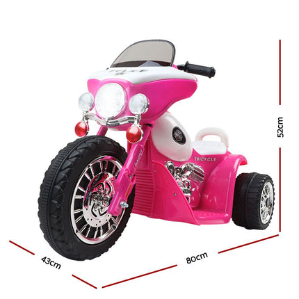 Rigo Kids Electric Ride On Patrol Police Car Harley-Inspired 6V Pink 2