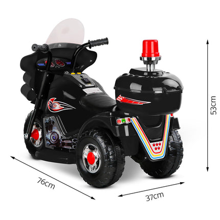 Rigo Kids Electric Ride On Police Motorcycle Motorbike 6V Battery Black 2