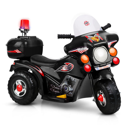 Rigo Kids Electric Ride On Police Motorcycle Motorbike 6V Battery Black 3