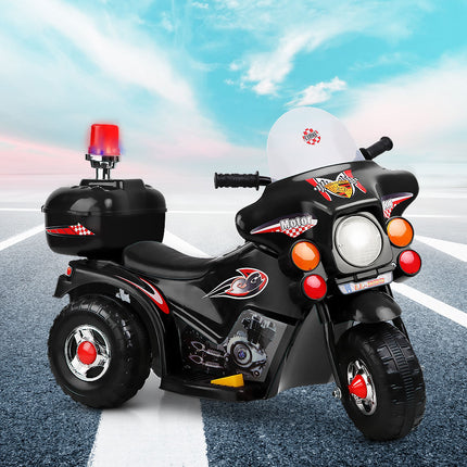 Rigo Kids Electric Ride On Police Motorcycle Motorbike 6V Battery Black 8