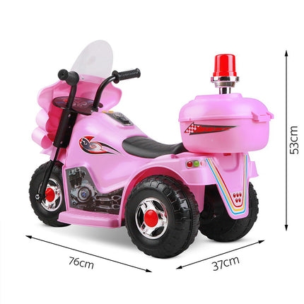 Rigo Kids Electric Ride On Police Motorcycle Motorbike 6V Battery Pink 2