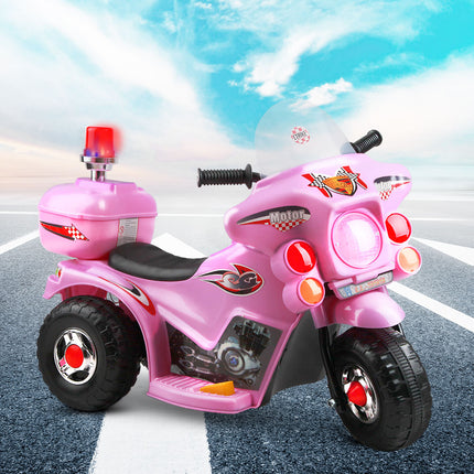 Rigo Kids Electric Ride On Police Motorcycle Motorbike 6V Battery Pink 8