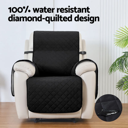 Artiss Recliner Chair Cover 100% Water Resistant Black 4