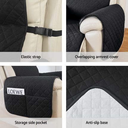 Artiss Recliner Chair Cover 100% Water Resistant Black 6