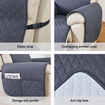 Artiss Recliner Chair Cover 100% Water Resistant Grey 6