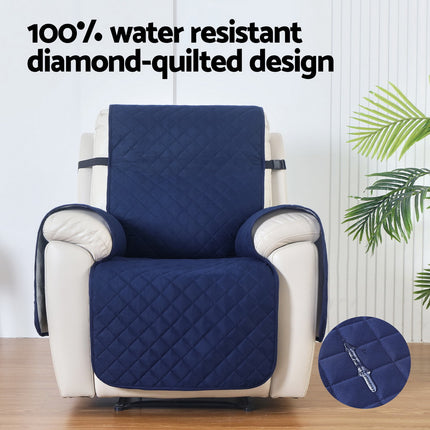 Artiss Recliner Chair Cover 100% Water Resistant Navy 4