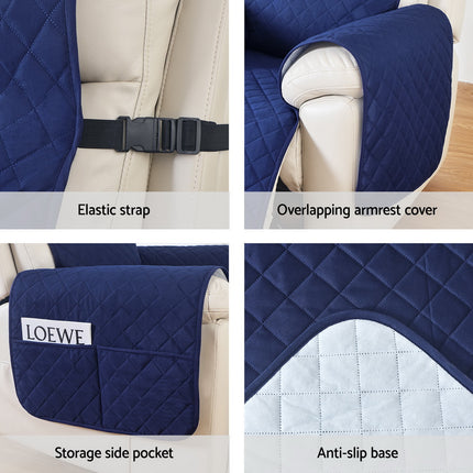 Artiss Recliner Chair Cover 100% Water Resistant Navy 6