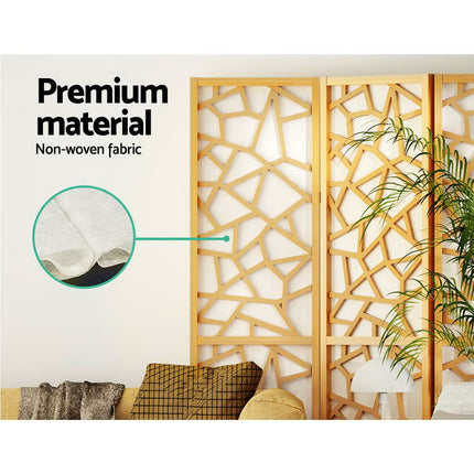 Artiss 4 Panel Room Divider Screen 162x170cm Clover Natural 6