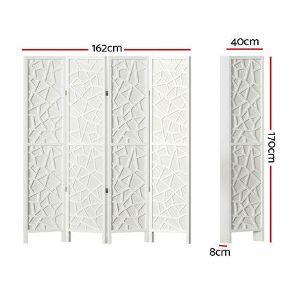 Artiss 4 Panel Room Divider Screen 162x170cm Clover White 2