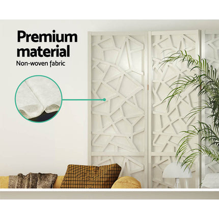 Artiss 4 Panel Room Divider Screen 162x170cm Clover White 6
