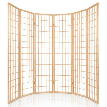 Artiss 6 Panel Room Divider Screen 261x179cm Natural 5