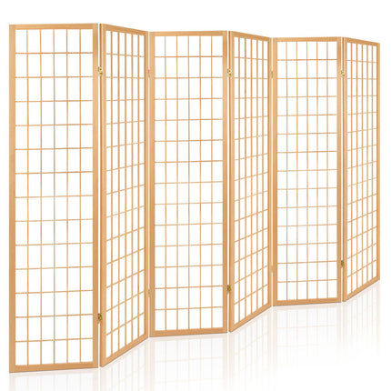 Artiss 6 Panel Room Divider Screen 261x179cm Natural 8