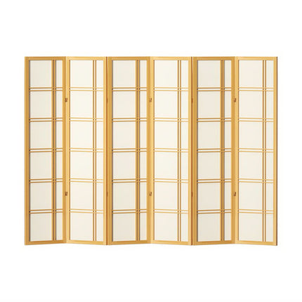 Artiss 6 Panel Room Divider Screen 265x179cm Nova Natural 3