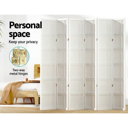 Artiss 6 Panel Room Divider Screen 265x179cm Nova White 4