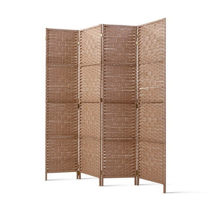 Artiss 4 Panel Room Divider Screen 163x170cm Woven Natural 7