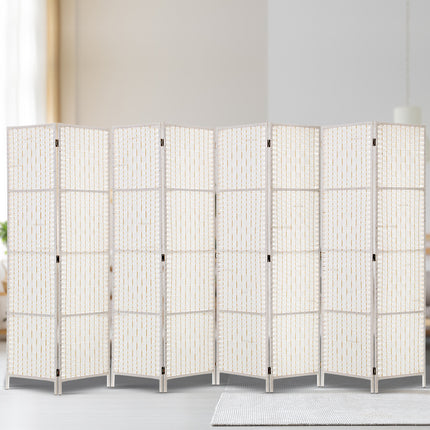 Artiss 8 Panel Room Divider Screen 326x170cm Woven White 8
