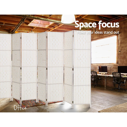 Artiss 8 Panel Room Divider Screen 326x170cm Woven White 5