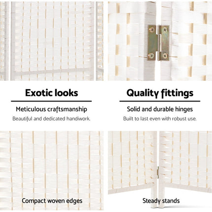 Artiss 8 Panel Room Divider Screen 326x170cm Woven White 6