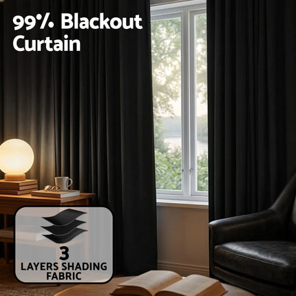 Artiss Room Divider Curtain Ceiling Mounted Track Sets Flexible Black 5