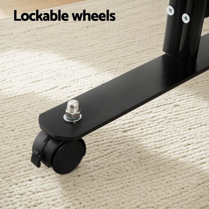 Artiss 6 Panel Room Divider Screen 323cm Wheel Fabric Black 6