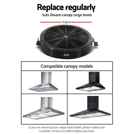 Devanti 11cm Range Hood Carbon Charcoal Filters Replacement X2 2