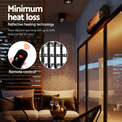 Devanti Electric Strip Heater Radiant Heaters 2000W 7
