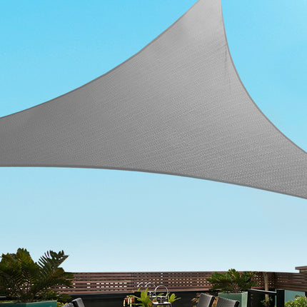Instahut Shade Sail 3x3x4.3m Triangle 280GSM 98% Grey Shade Cloth 8