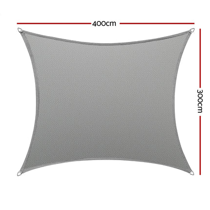 Instahut Shade Sail Cloth Shadecloth Rectangle Canopy 280gsm 3x4m 2