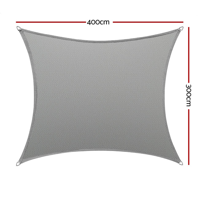 Instahut Shade Sail Cloth Shadecloth Rectangle Canopy 280gsm 3x4m 2