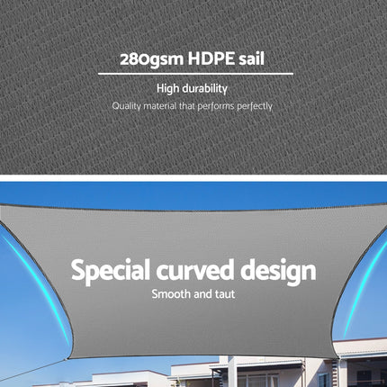 Instahut Shade Sail Cloth Shadecloth Rectangle Canopy 280gsm 3x4m 4
