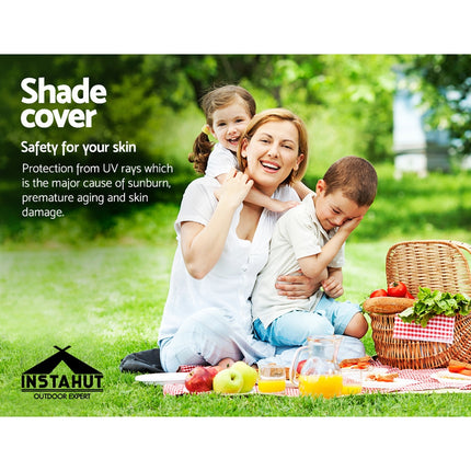 Instahut Shade Sail 6x6x6m Triangle 280GSM 98% Grey Shade Cloth 7