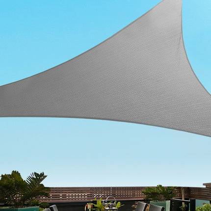Instahut Shade Sail 6x6x6m Triangle 280GSM 98% Grey Shade Cloth 8