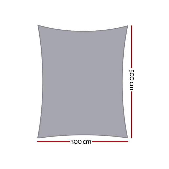 Instahut Waterproof Shade Sail Shade cloth 220GSM Canopy 3x5m 2